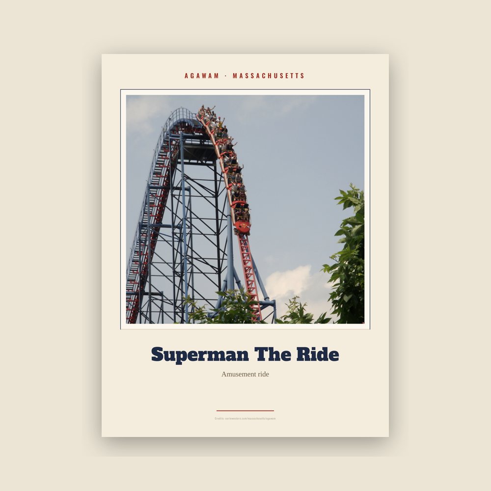 Agawam Superman The Ride Landmark Print
