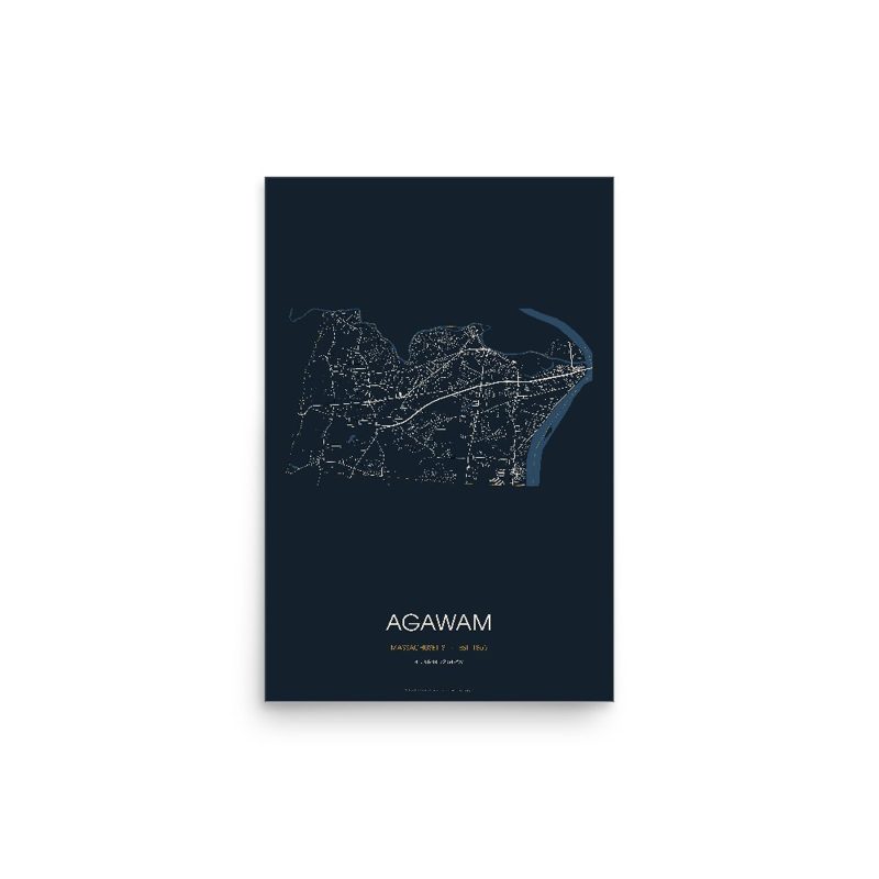 Agawam Street Map Poster · Midnight