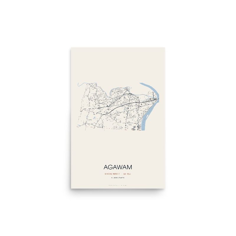 Agawam Street Map Poster · Linen