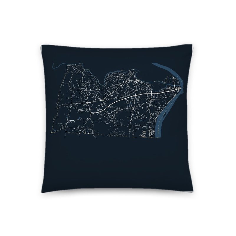Agawam Map Throw Pillow