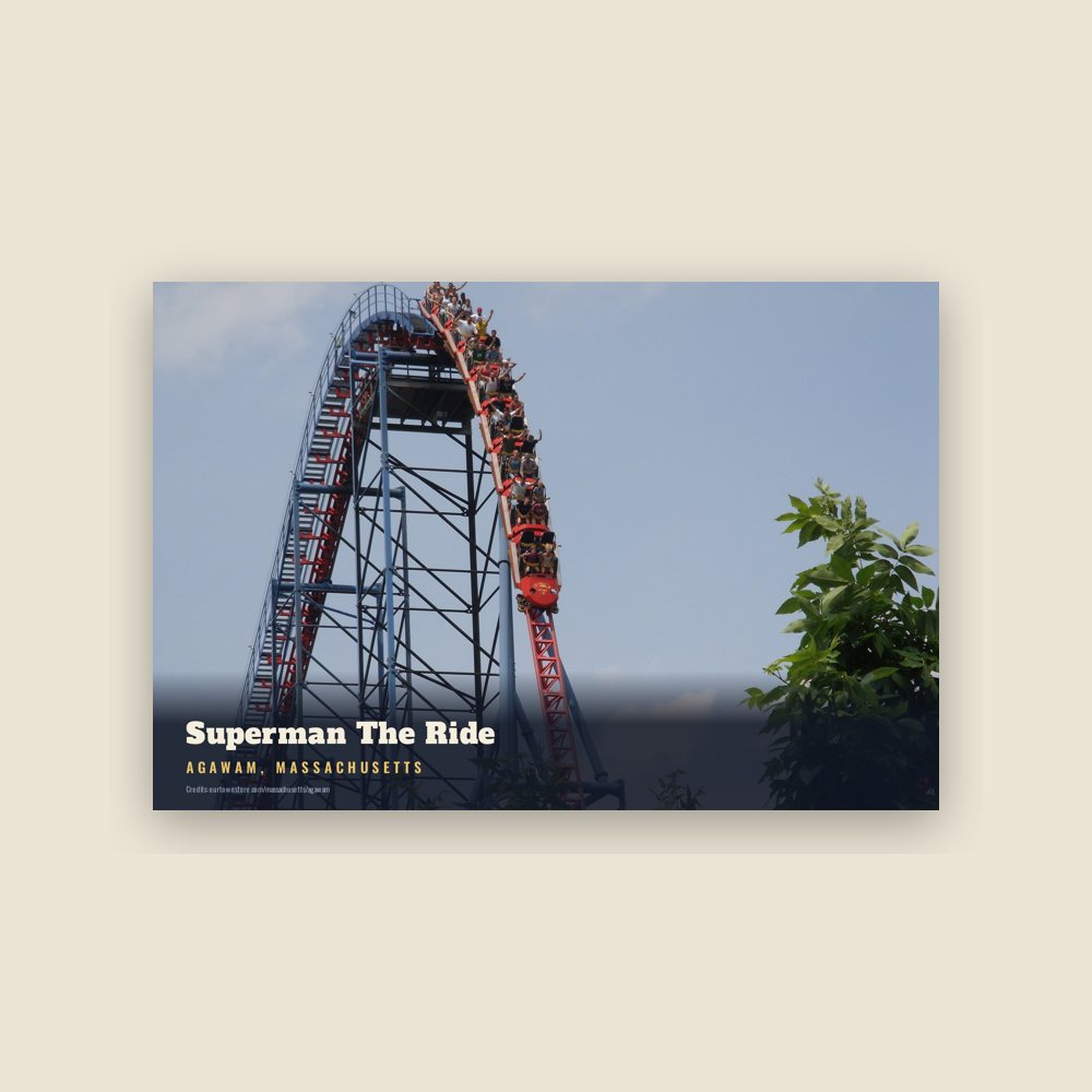 Agawam Superman The Ride Postcard