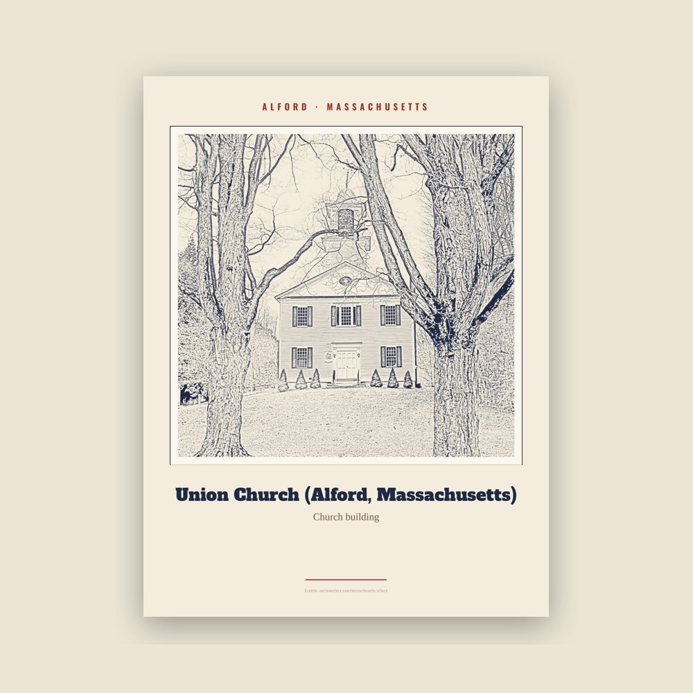 Alford Union Church (Alford, Massachusetts) Landmark Print