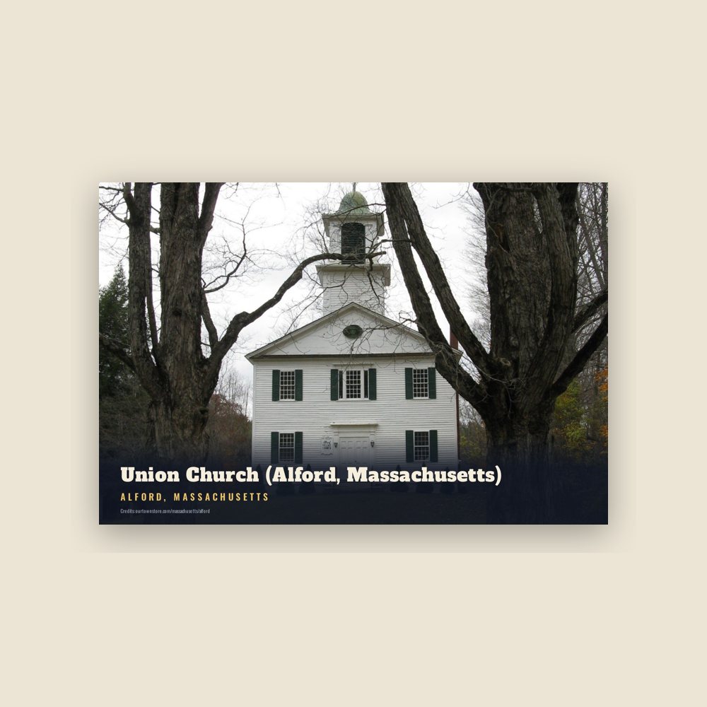 Alford Union Church (Alford, Massachusetts) Postcard