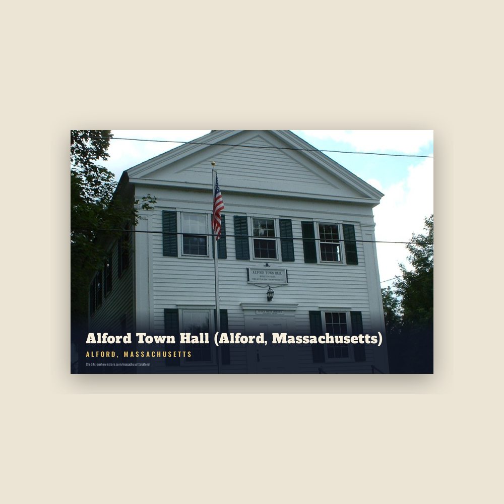 Alford Alford Town Hall (Alford, Massachusetts) Postcard