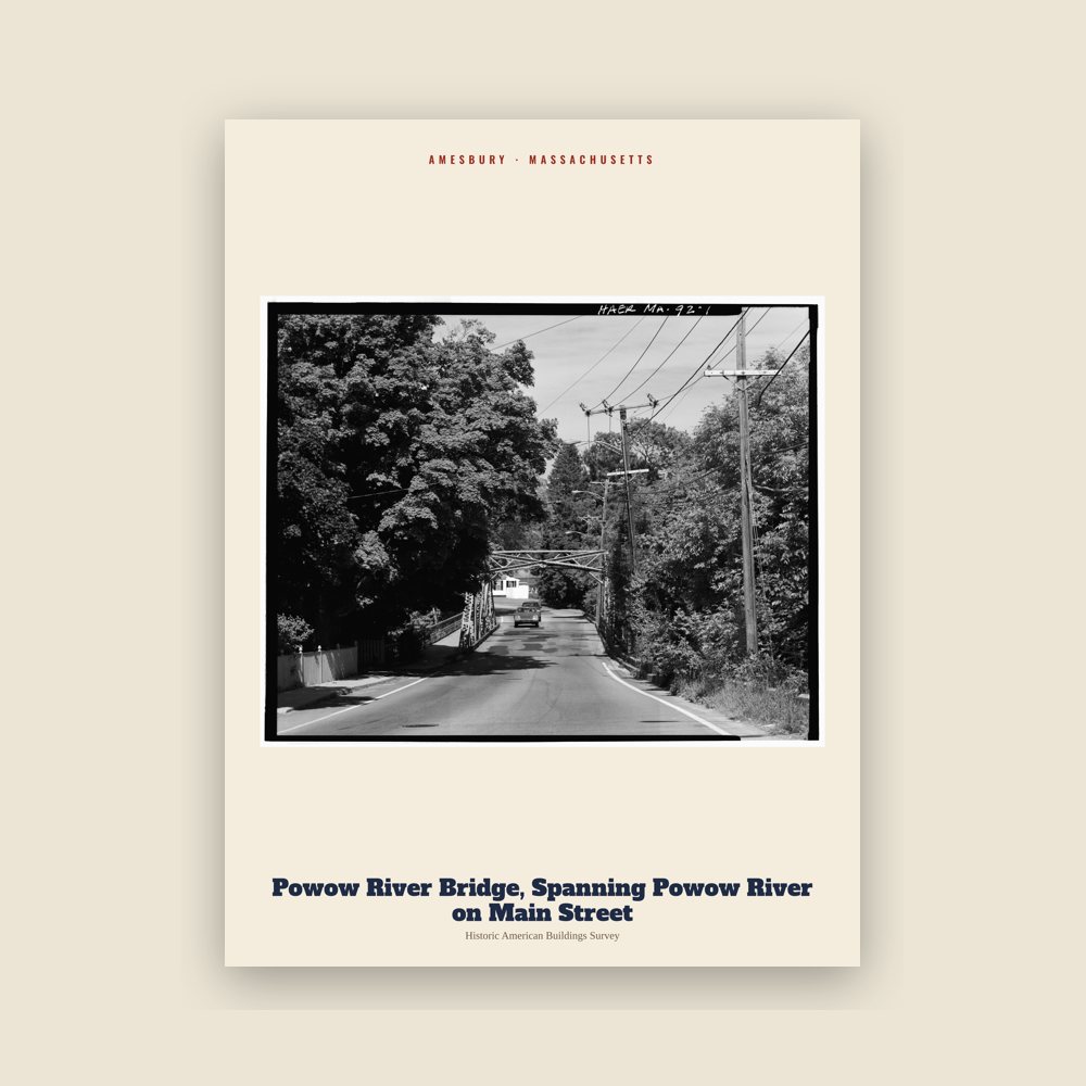 Amesbury Powow River Bridge, Spanning Powow River on Main Street Archive Print