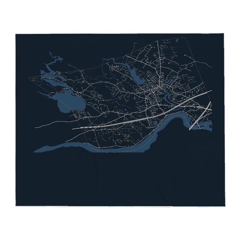 Amesbury Street Map Throw Blanket