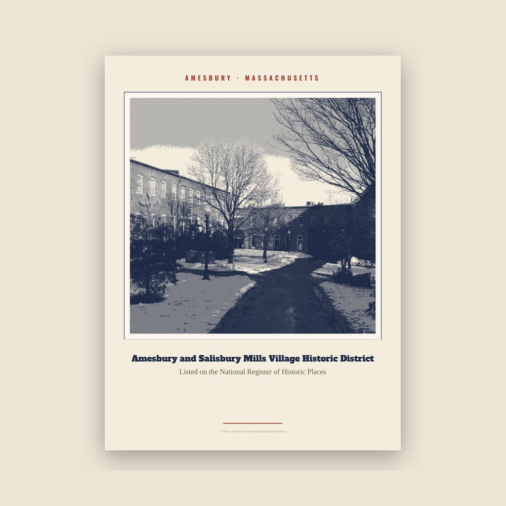 Amesbury Amesbury and Salisbury Mills Village Historic District Landmark Print