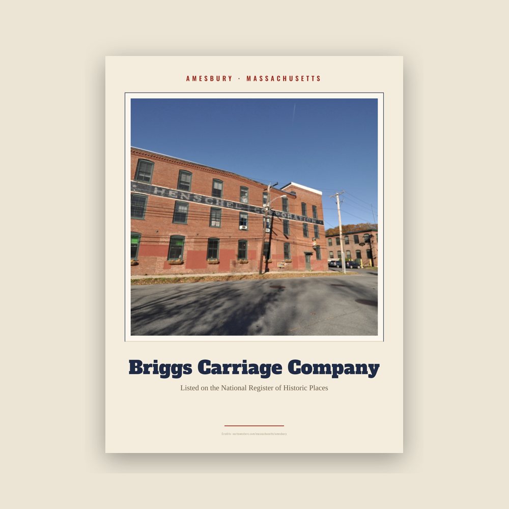 Amesbury Briggs Carriage Company Landmark Print