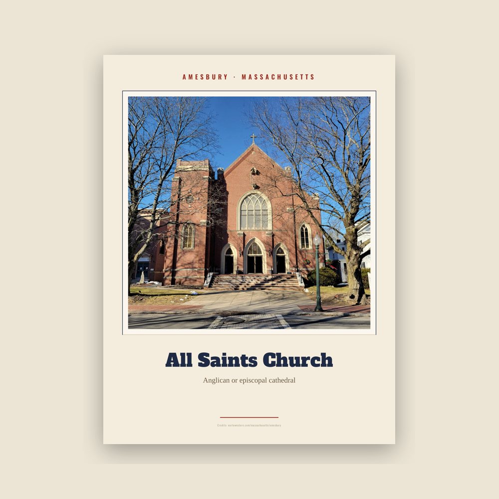 Amesbury All Saints Church Landmark Print