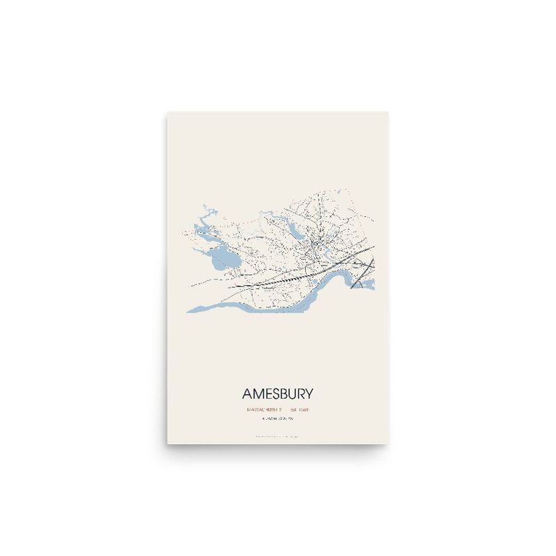 Amesbury Street Map Poster · Linen