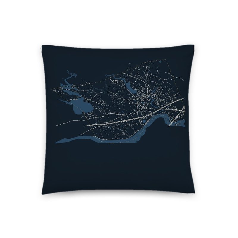 Amesbury Map Throw Pillow