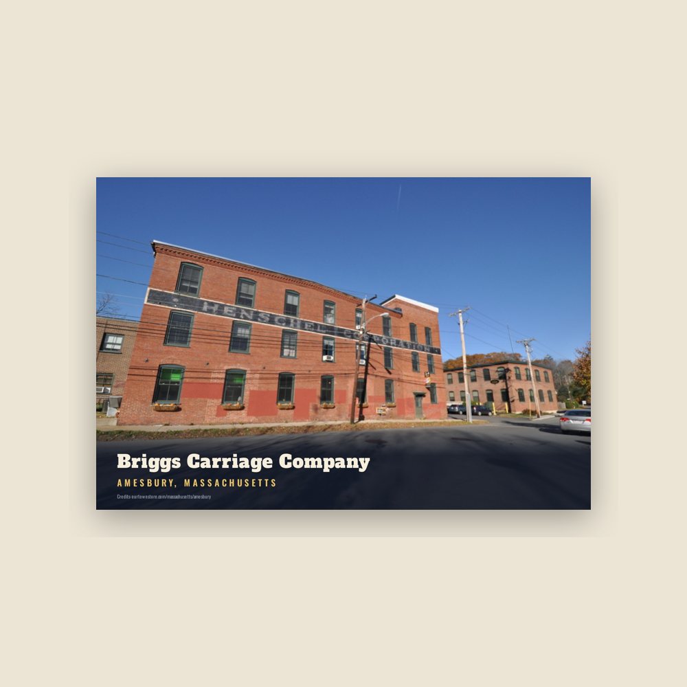 Amesbury Briggs Carriage Company Postcard