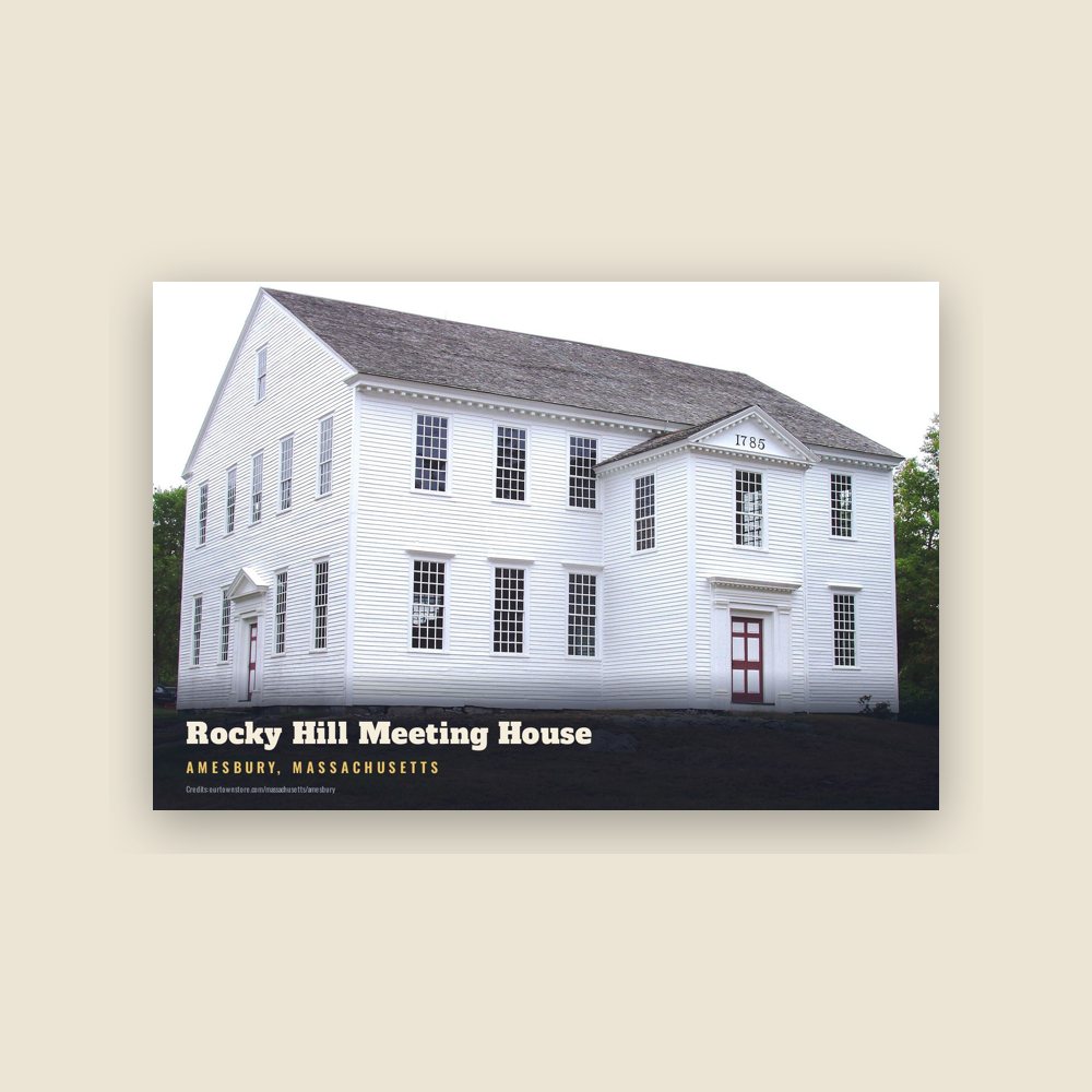Amesbury Rocky Hill Meeting House Postcard