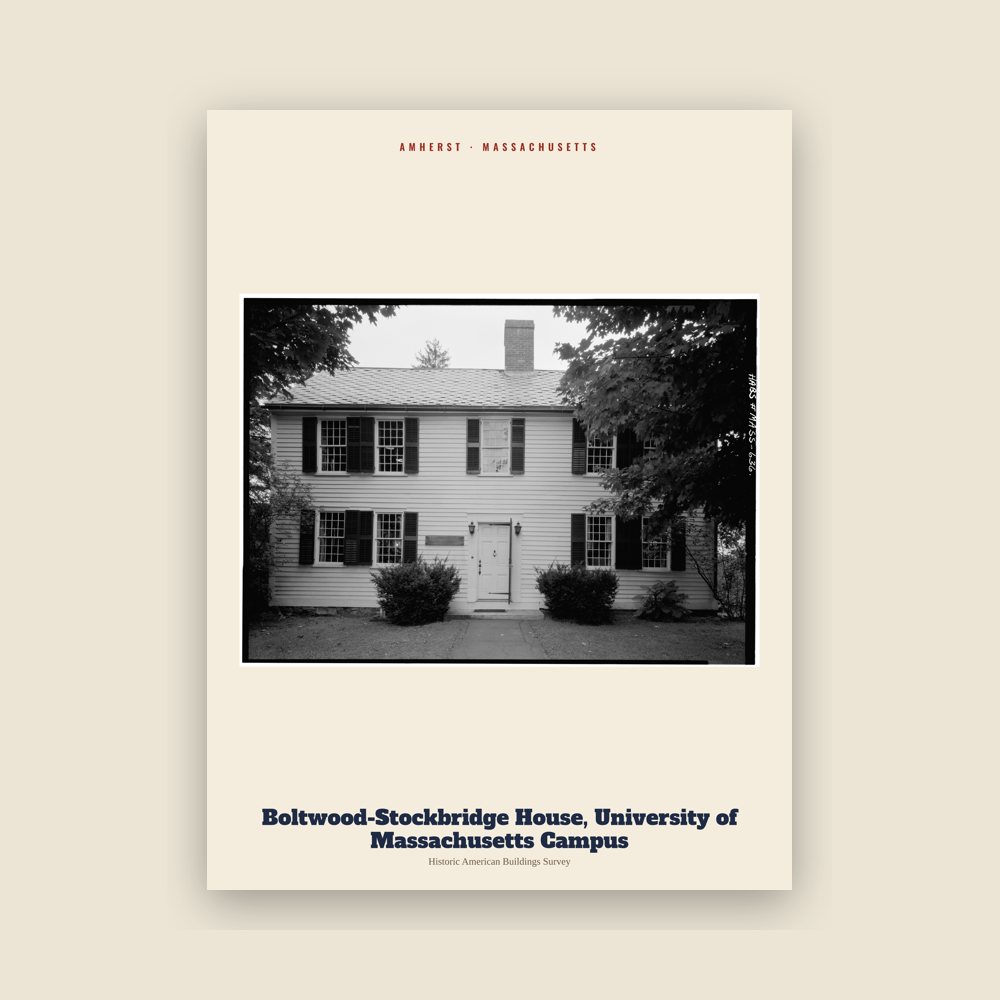 Amherst Boltwood-Stockbridge House, University of Massachusetts Campus Archive Print