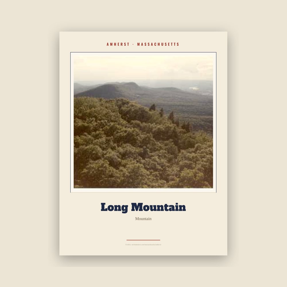 Amherst Long Mountain Landmark Print
