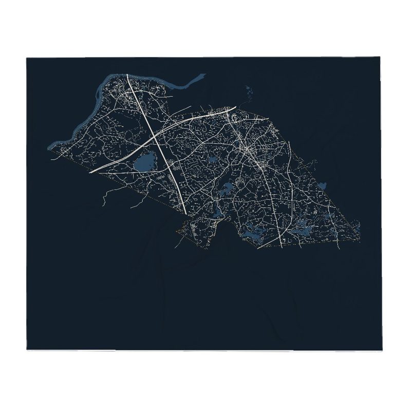 Andover Street Map Throw Blanket