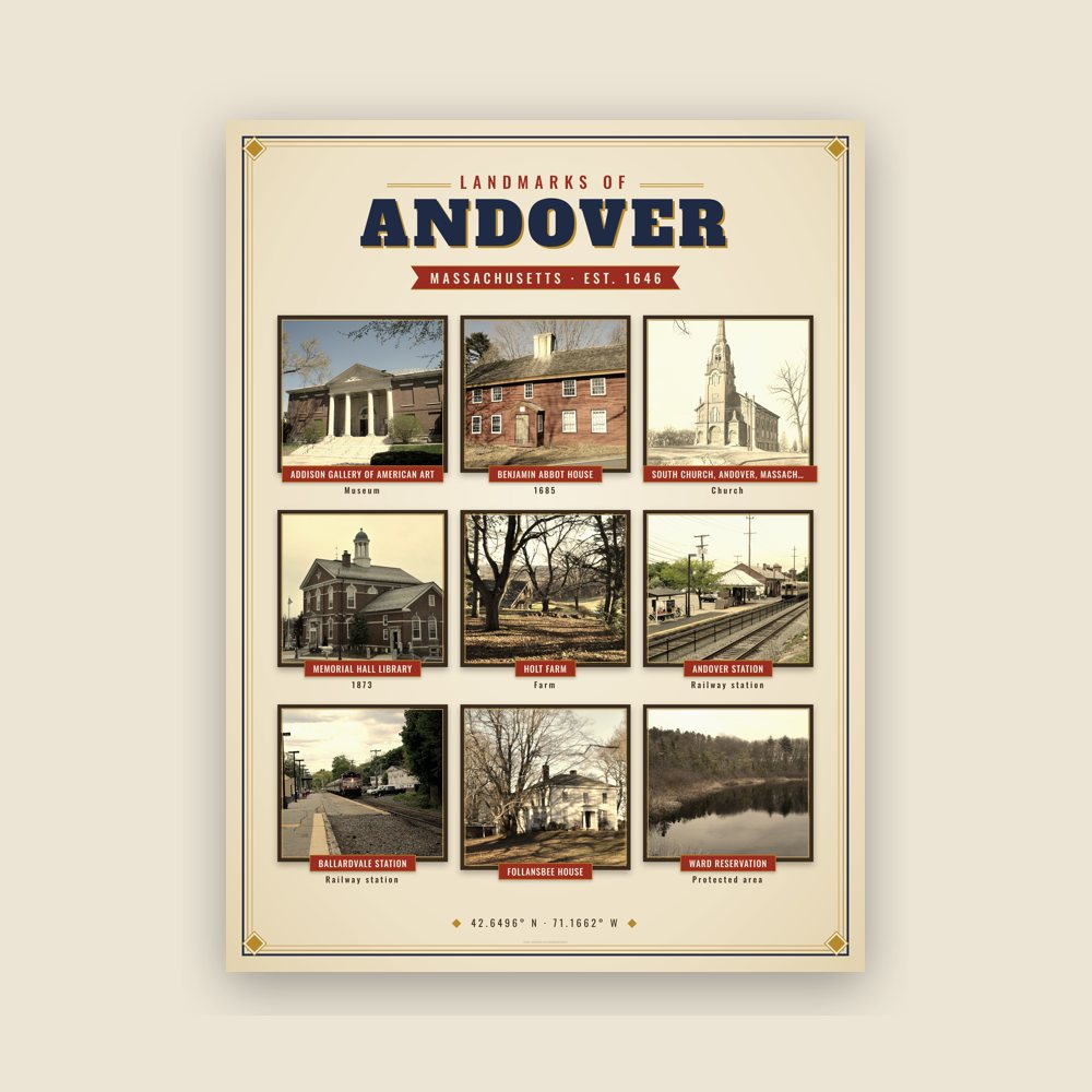 Andover Landmarks Photo Poster