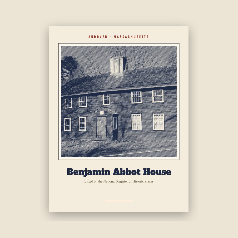 Andover Benjamin Abbot House Landmark Print