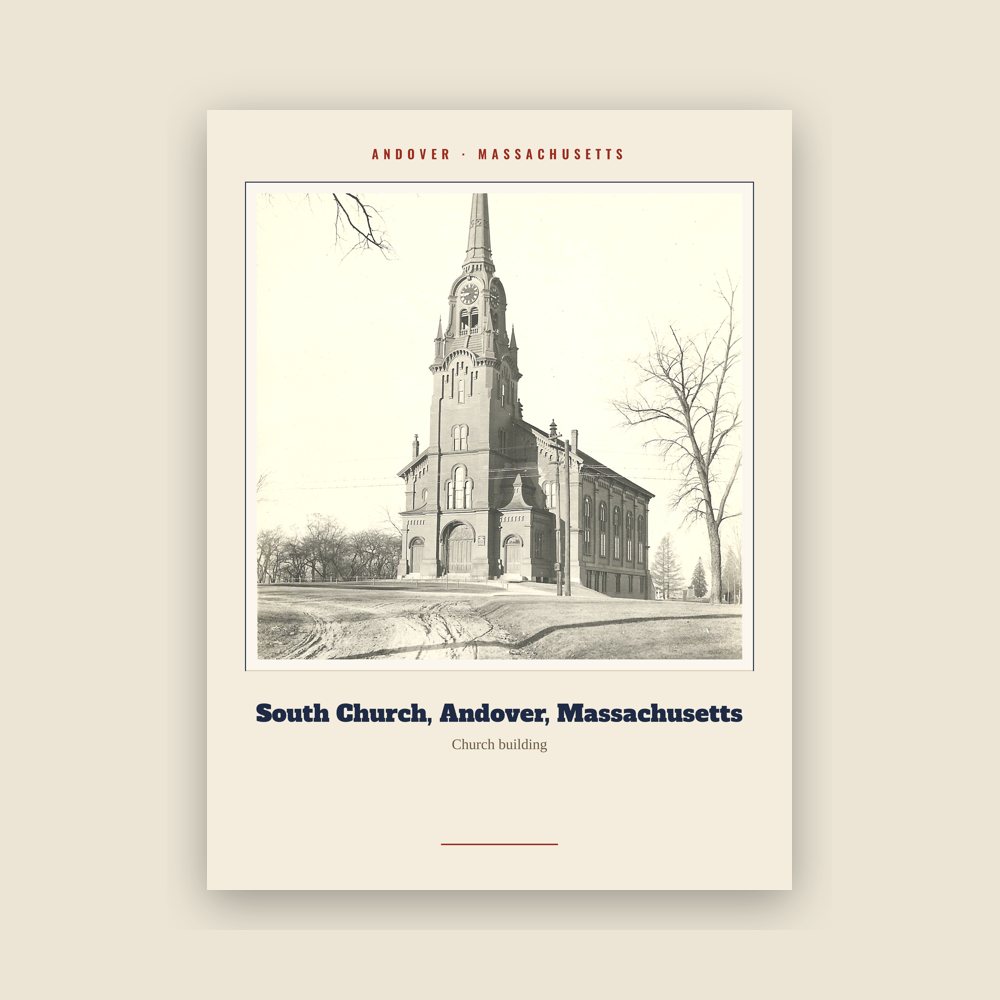 Andover South Church, Andover, Massachusetts Landmark Print