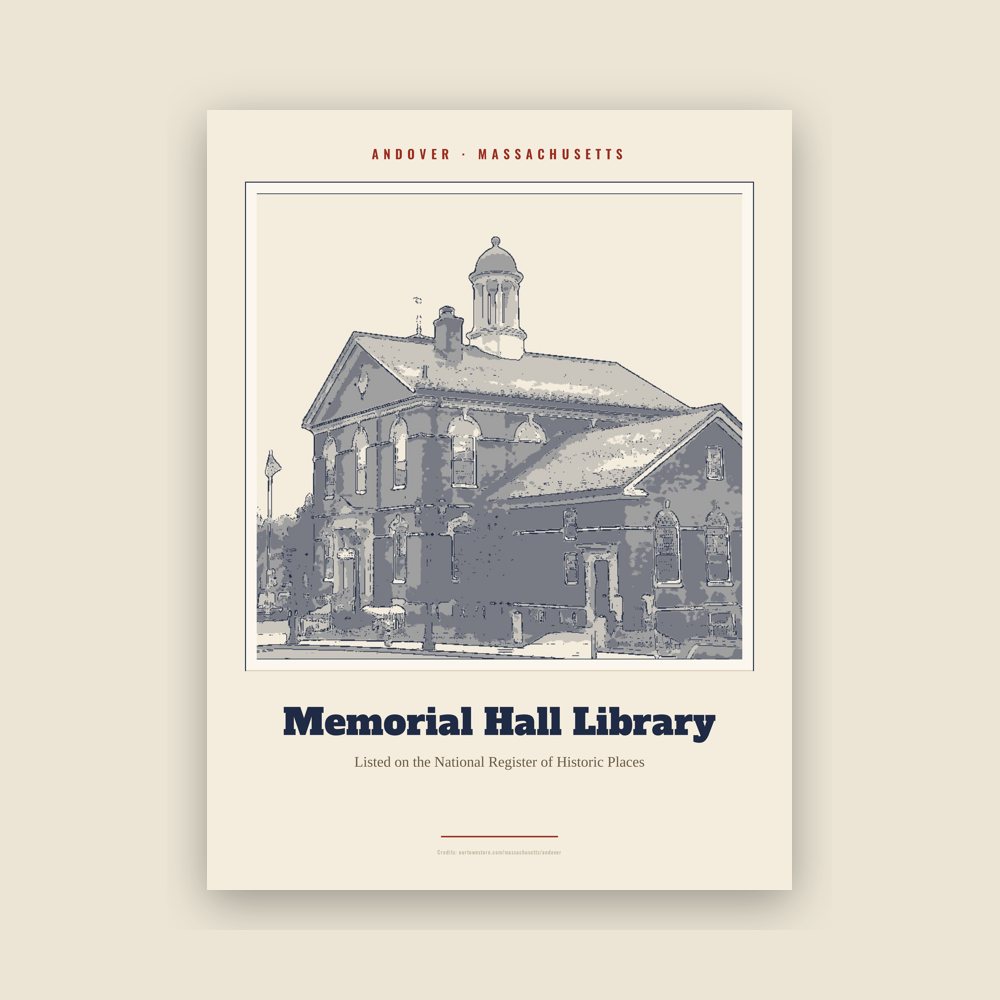 Andover Memorial Hall Library Landmark Print