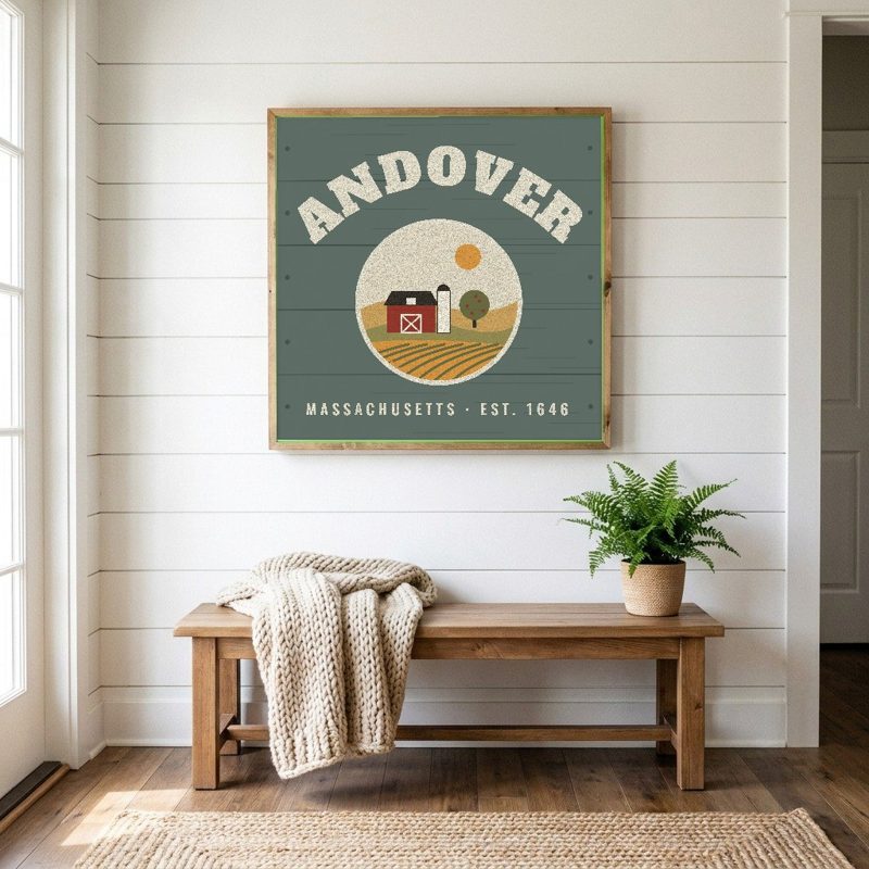 Andover Hometown Wood Sign