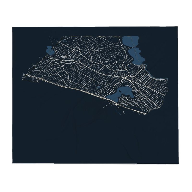 Arlington Street Map Throw Blanket