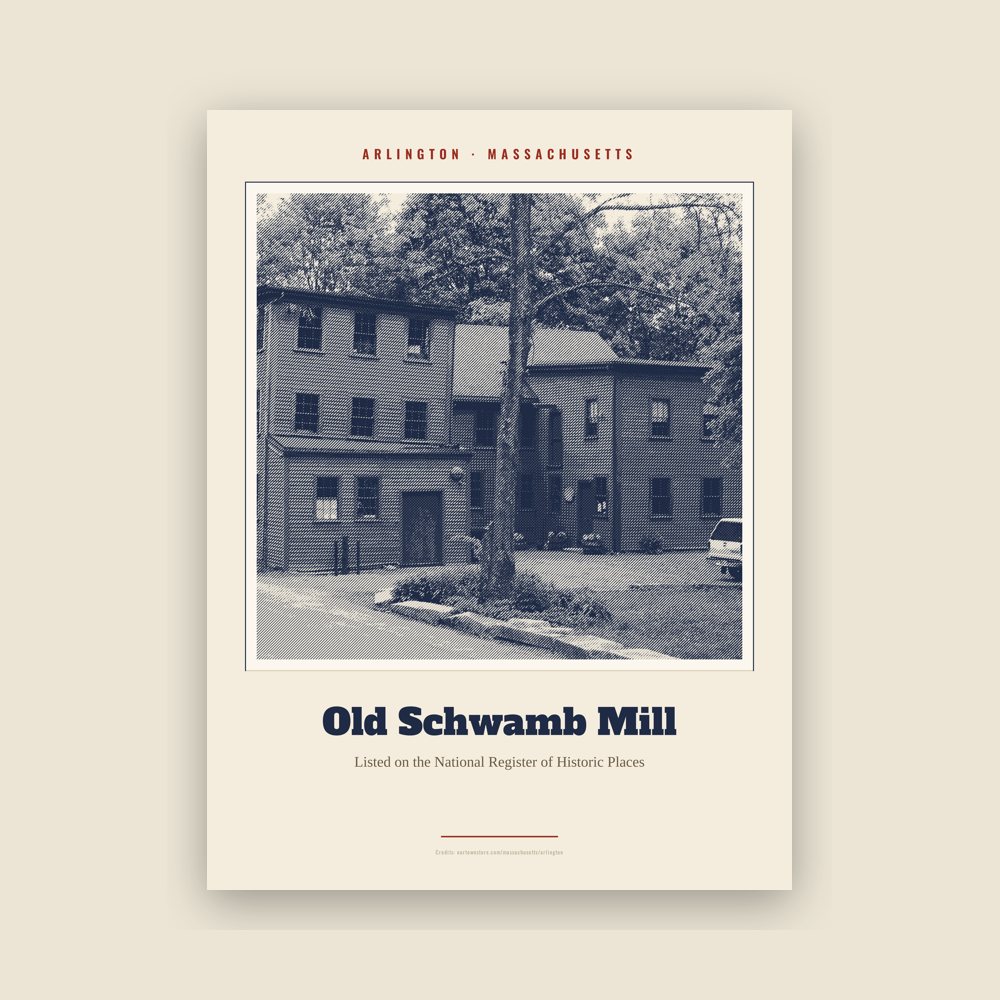 Arlington Old Schwamb Mill Landmark Print