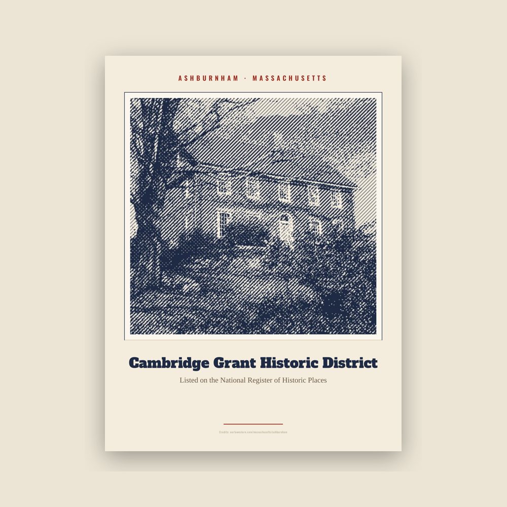 Ashburnham Cambridge Grant Historic District Landmark Print