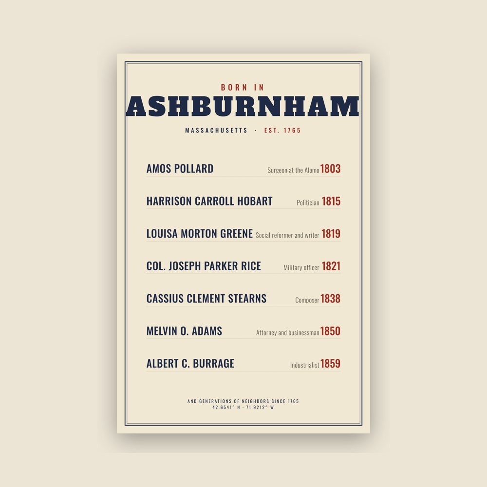 Ashburnham “Born In” Poster
