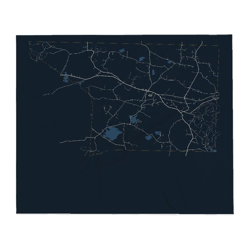 Ashby Street Map Throw Blanket