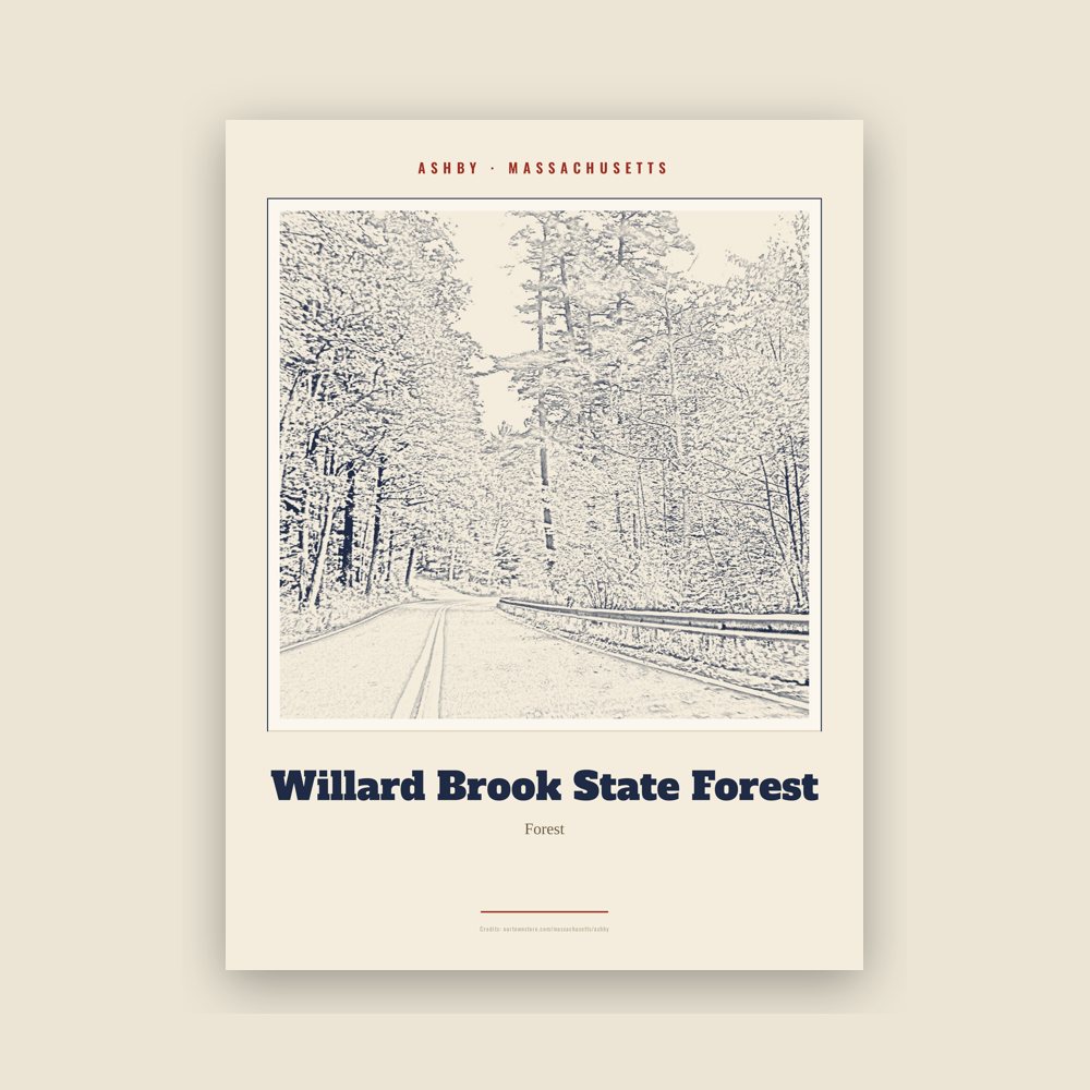 Ashby Willard Brook State Forest Landmark Print