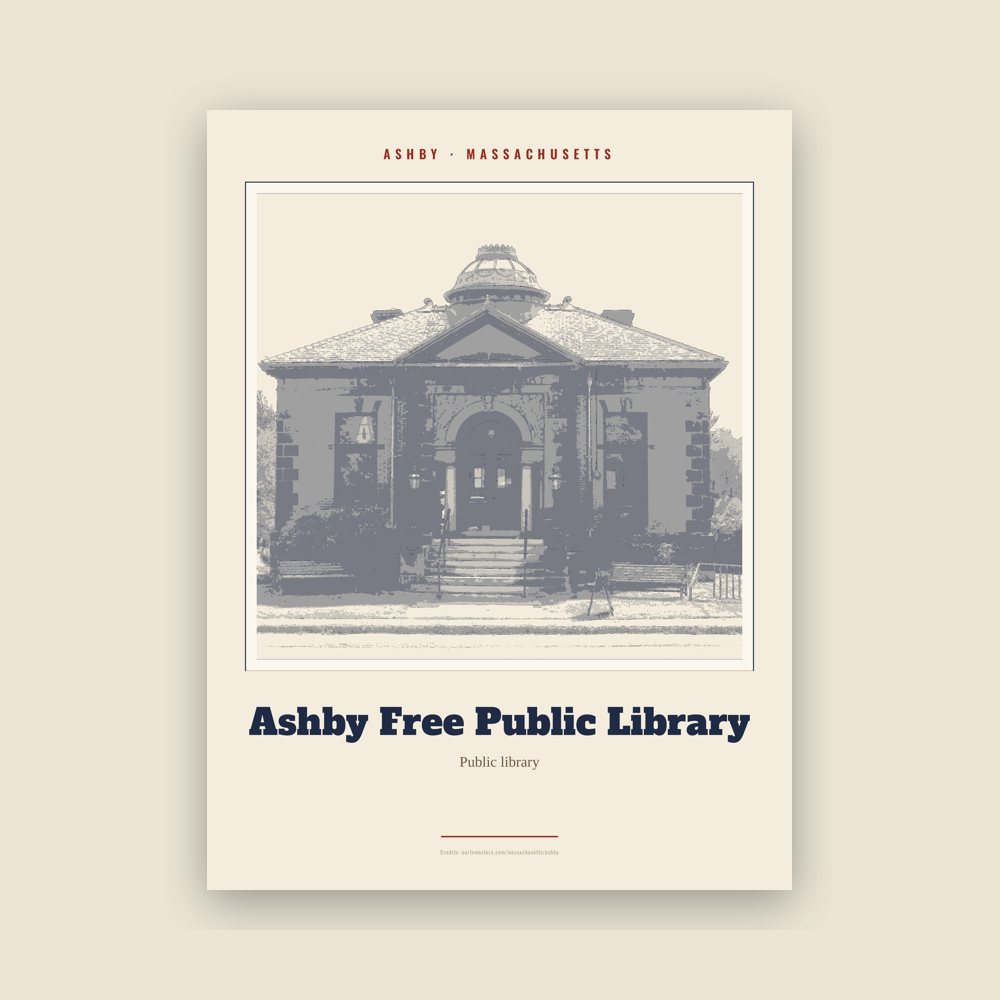 Ashby Ashby Free Public Library Landmark Print