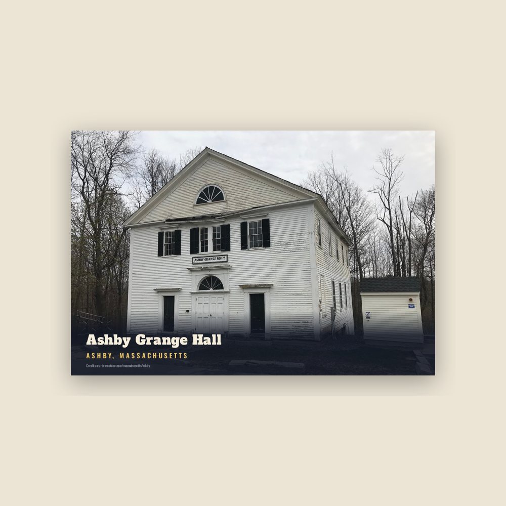 Ashby Ashby Grange Hall Postcard