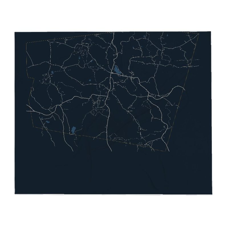 Ashfield Street Map Throw Blanket