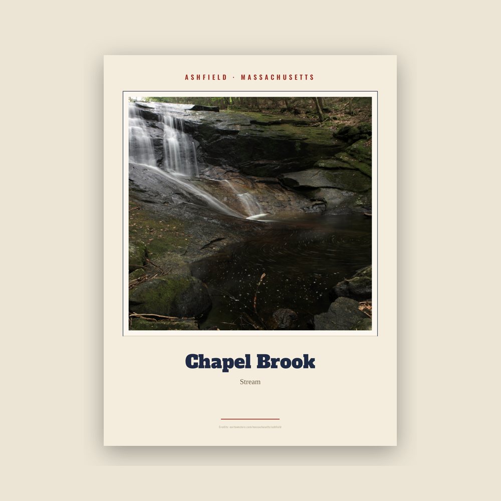 Ashfield Chapel Brook Landmark Print
