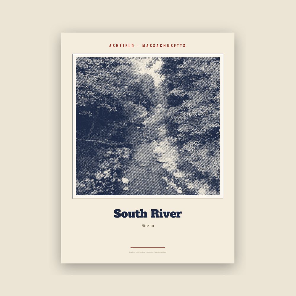 Ashfield South River Landmark Print
