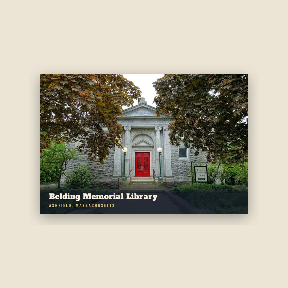 Ashfield Belding Memorial Library Postcard