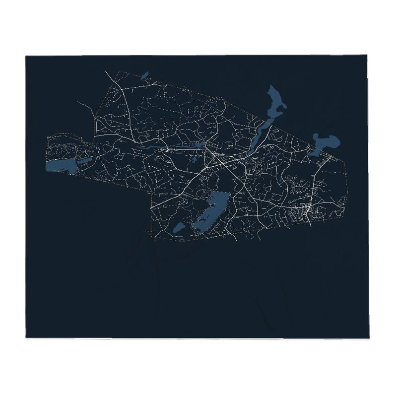 Ashland Street Map Throw Blanket