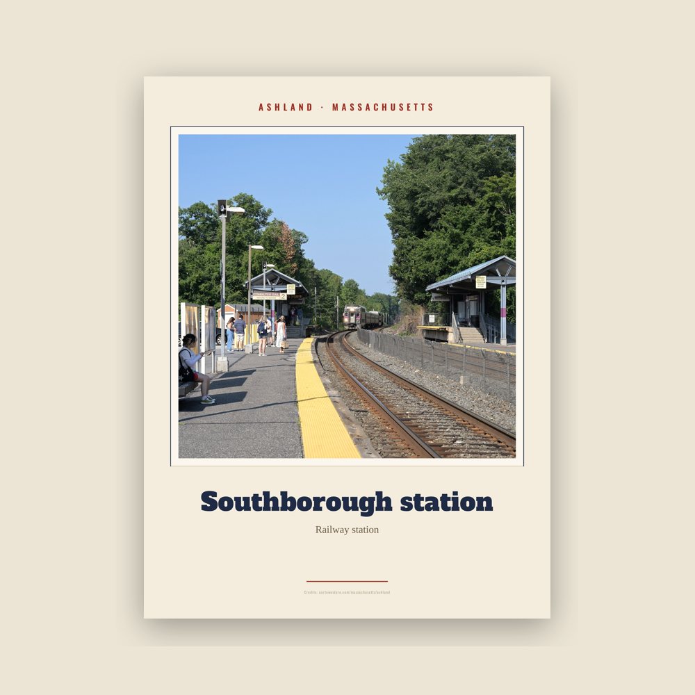 Ashland Southborough station Landmark Print