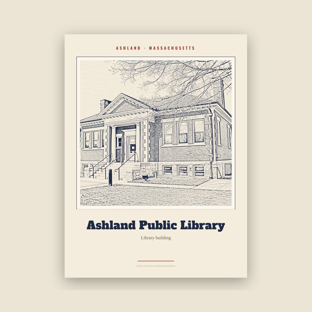 Ashland Ashland Public Library Landmark Print