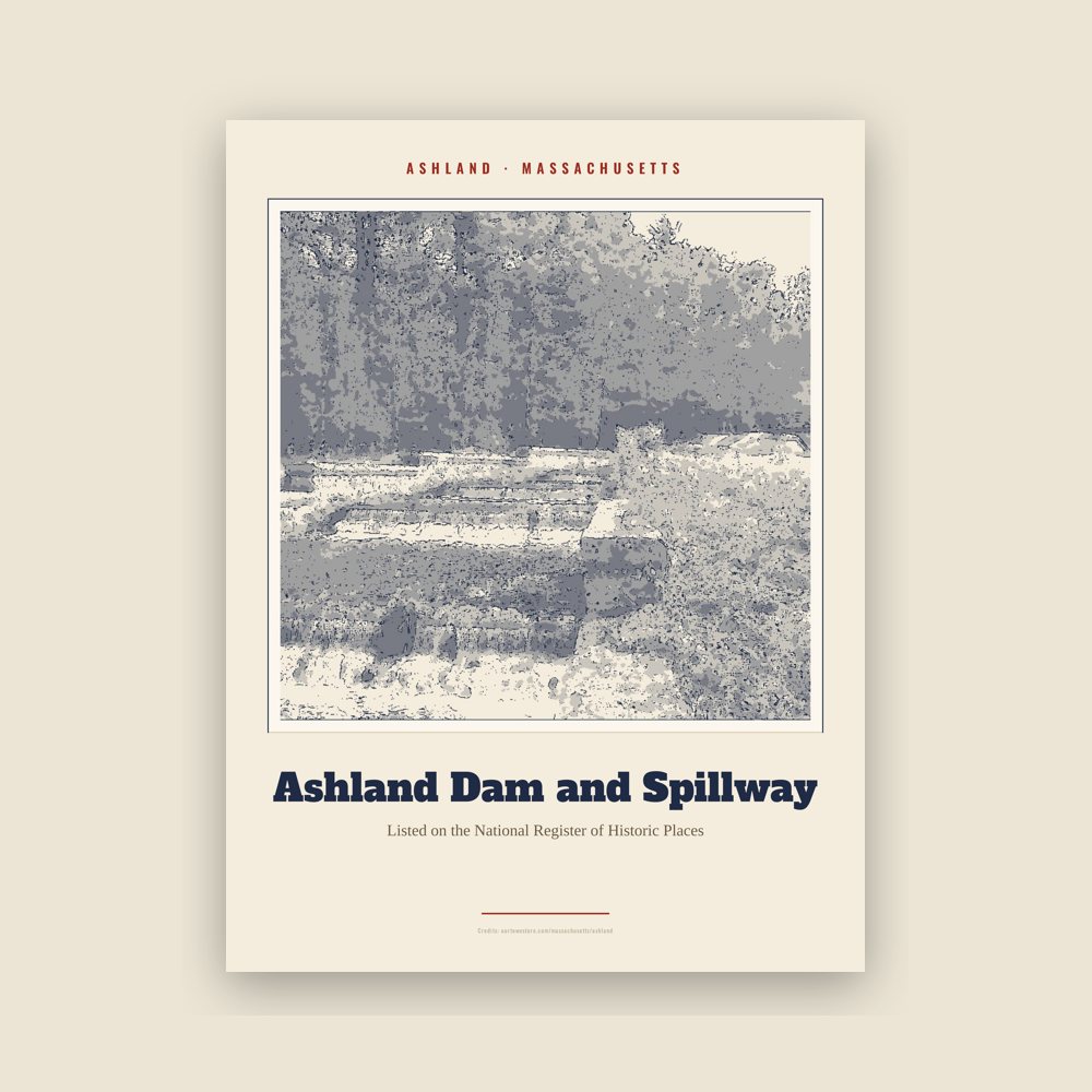 Ashland Ashland Dam and Spillway Landmark Print