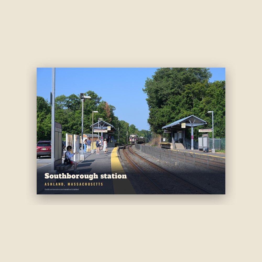 Ashland Southborough station Postcard