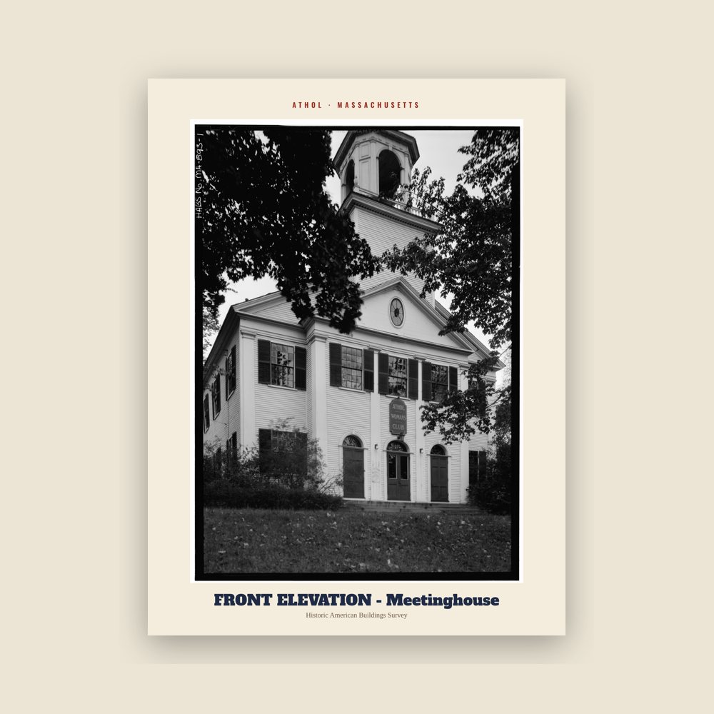 Athol FRONT ELEVATION - Meetinghouse Archive Print