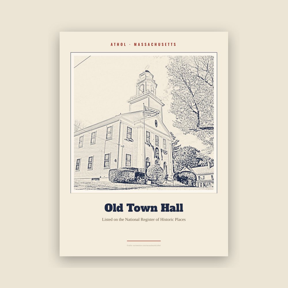 Athol Old Town Hall Landmark Print
