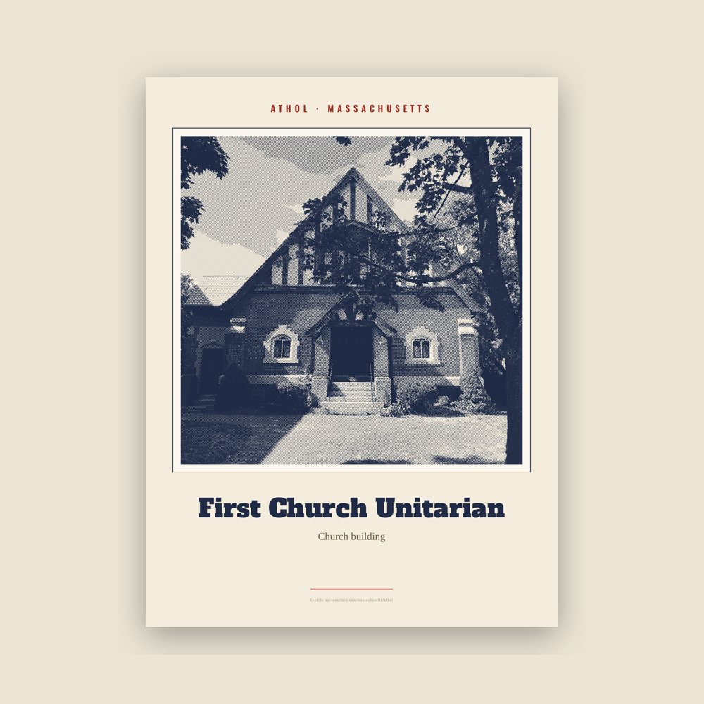 Athol First Church Unitarian Landmark Print