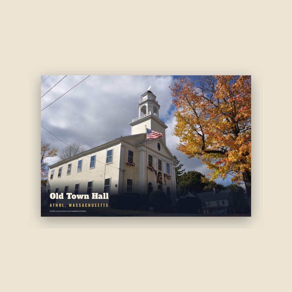 Athol Old Town Hall Postcard