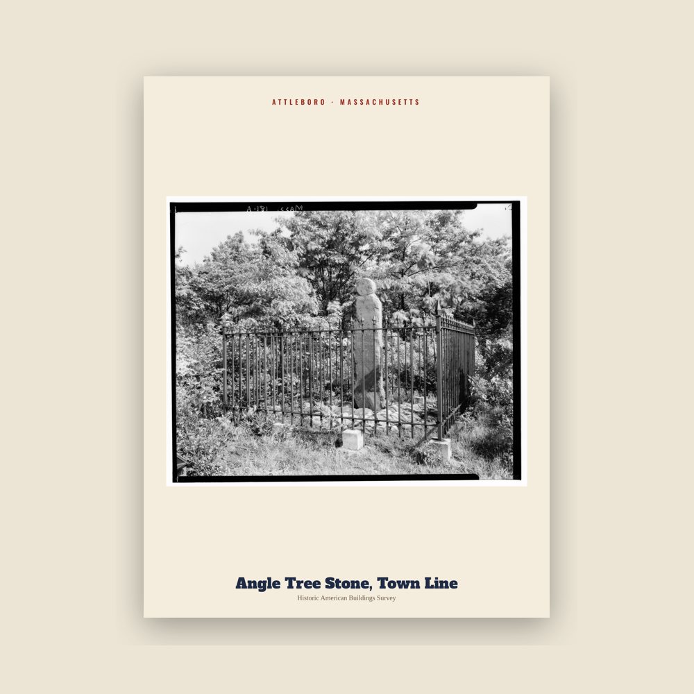 Attleboro Angle Tree Stone, Town Line Archive Print