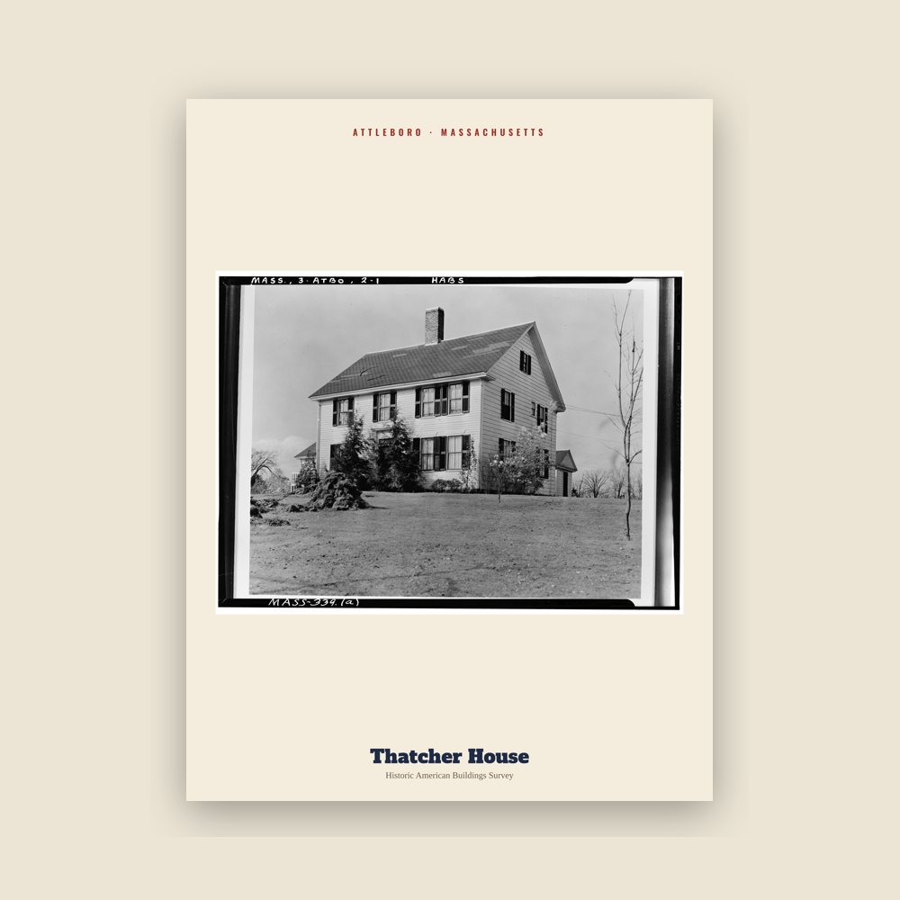 Attleboro Thatcher House Archive Print
