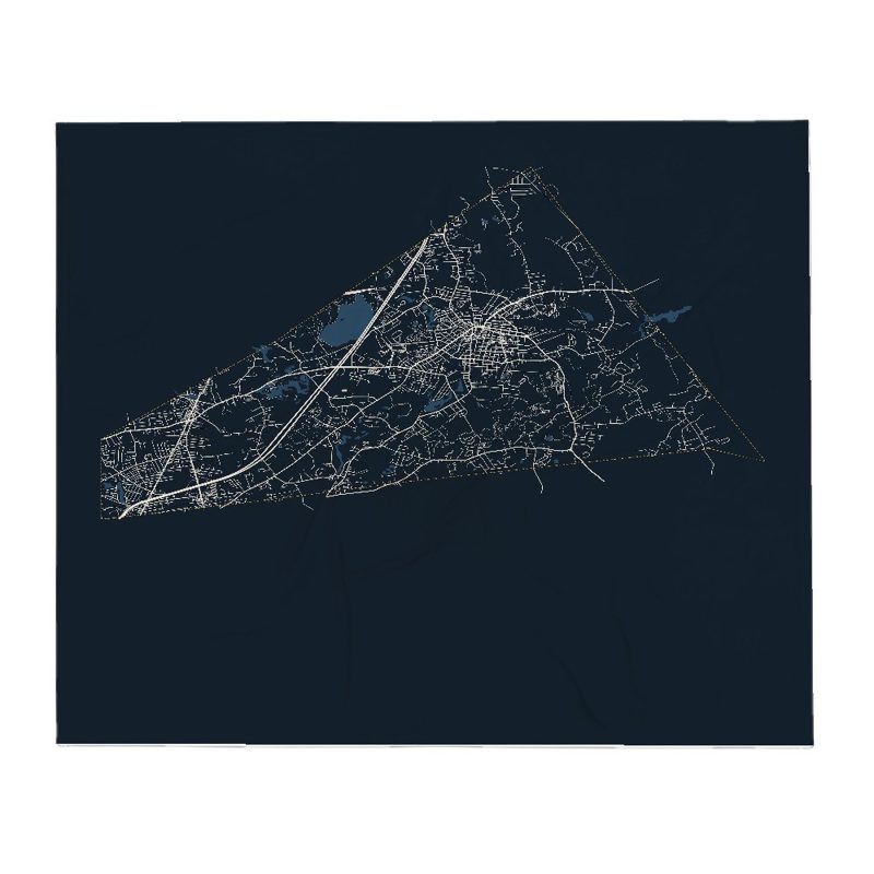 Attleboro Street Map Throw Blanket
