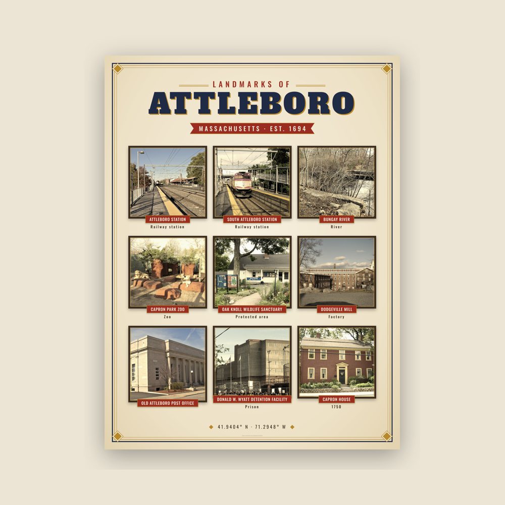 Attleboro Landmarks Photo Poster